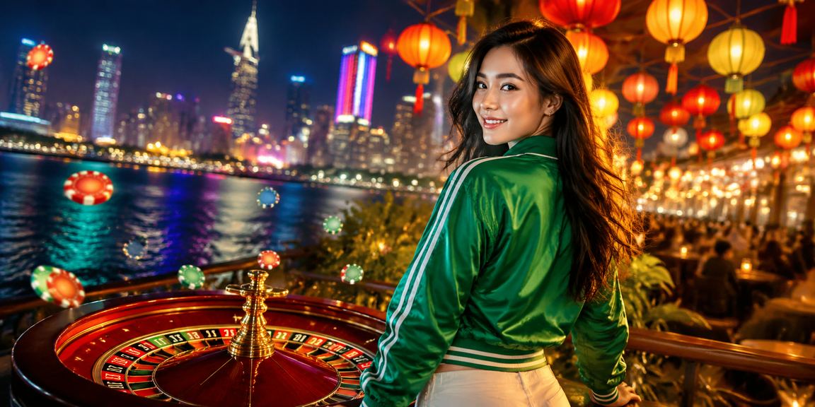 Bàn roulette casino sôi động với đèn lồng truyền thống tại TP. Hồ Chí Minh