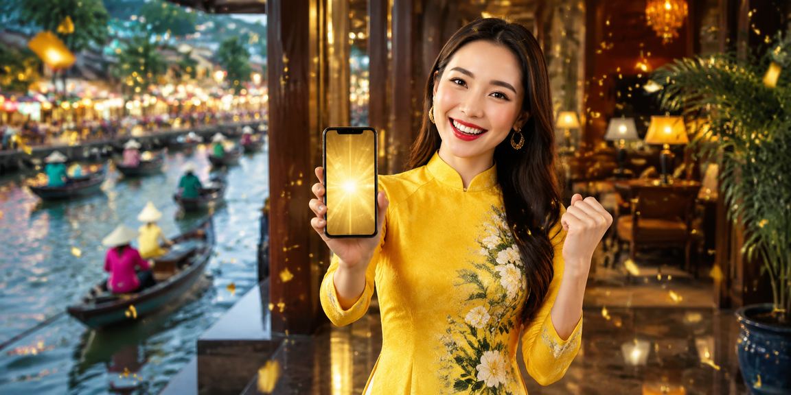 Người dùng trải nghiệm casino trên điện thoại tại vùng sông nước Mekong yên bình
