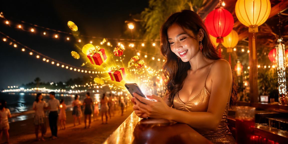 Người dùng đăng nhập casino trên điện thoại tại chợ đêm Phú Quốc sôi động